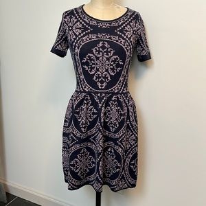 Beautiful brocade pattern sweater dress